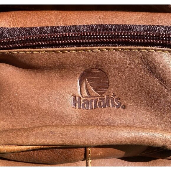 HARRAHS Brown Real Genuine Leather Vintage Funny Pack made in Columbia - Picture 3 of 10